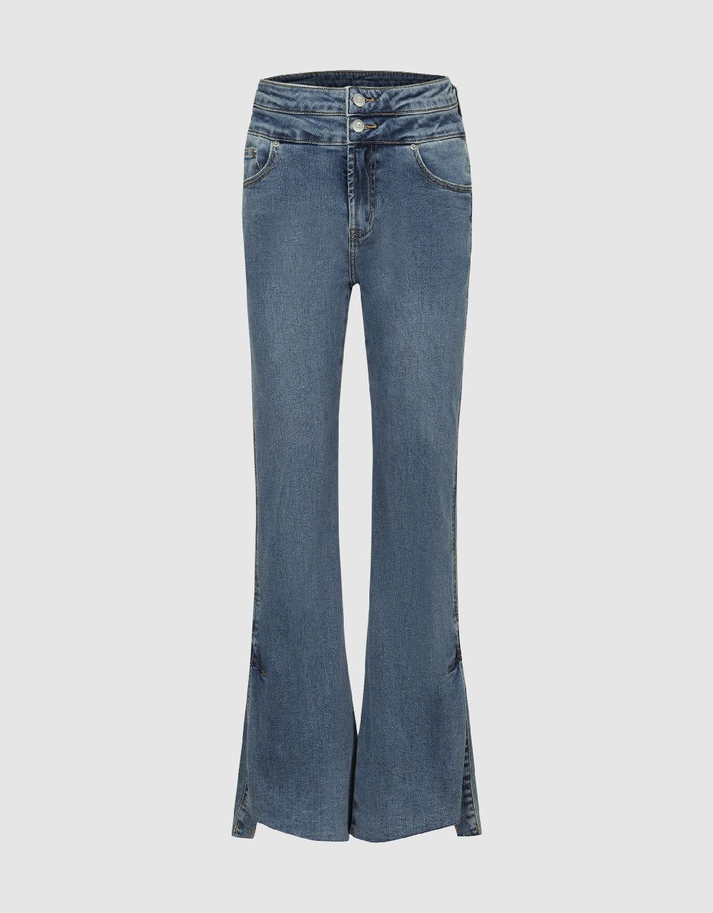 Split Hem Flare Jeans sold by Urban Revivo