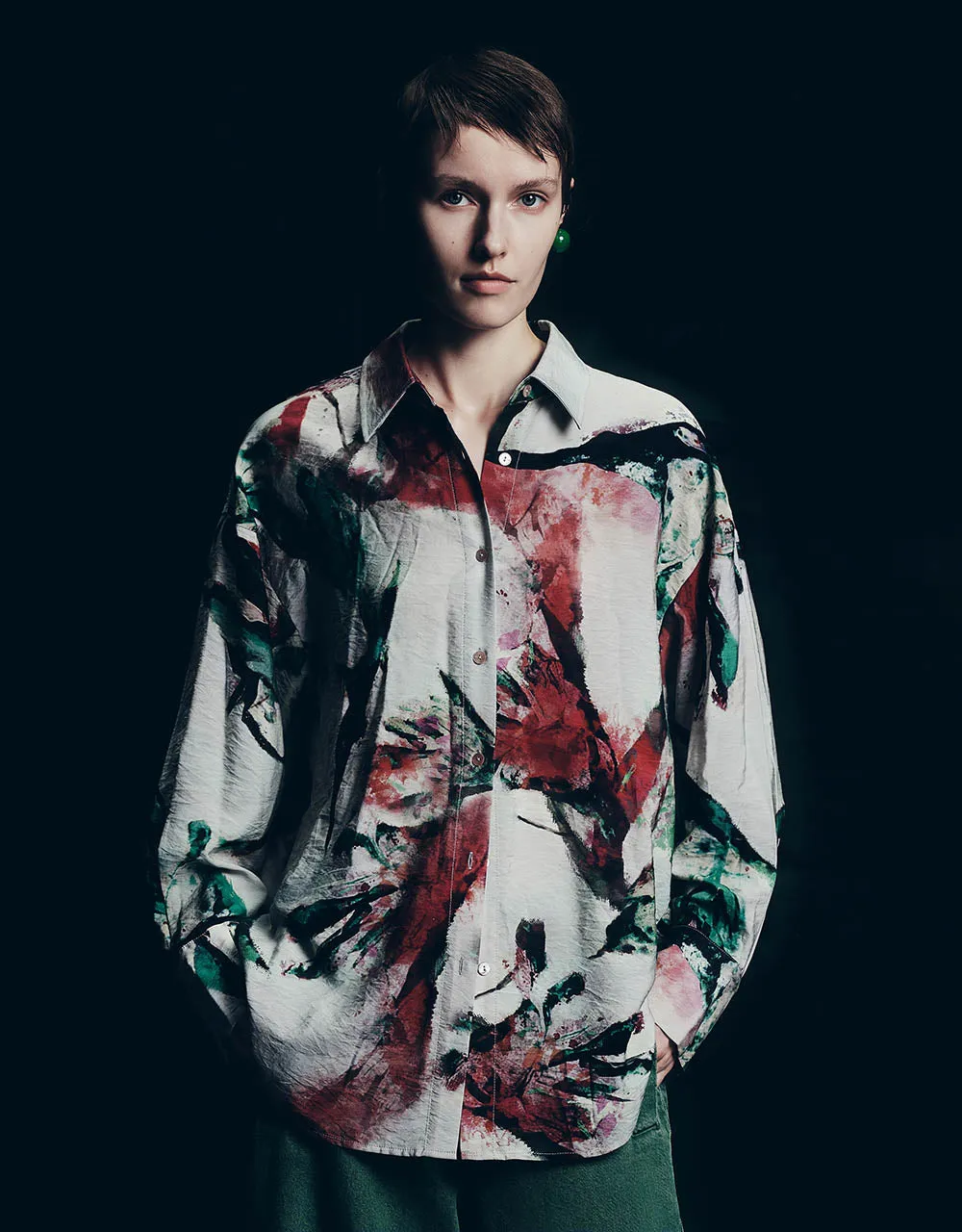 Printed Skinny Shirt sold by Urban Revivo