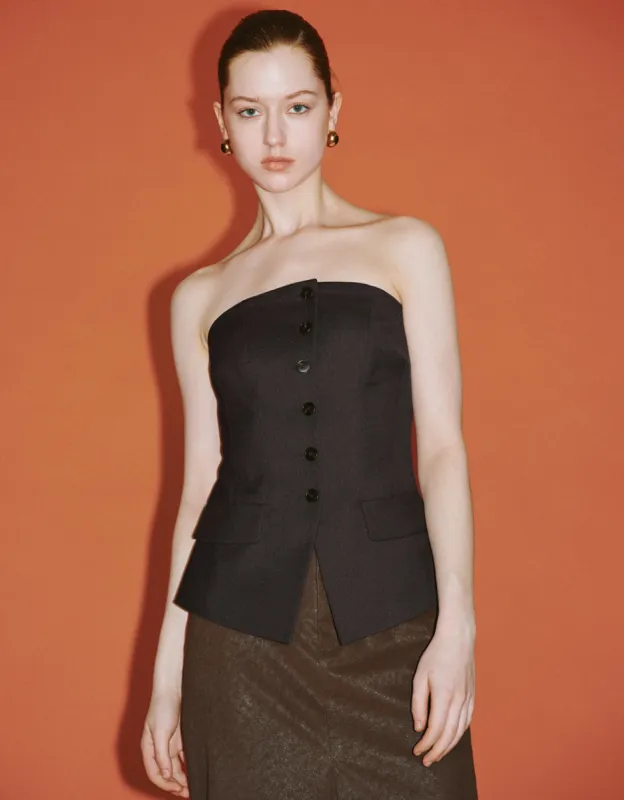 Off-Shoulder Skinny Bandeau Top sold by Urban Revivo