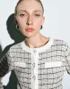 Tweed Crew Neck Knitted Cardigan sold by Urban Revivo