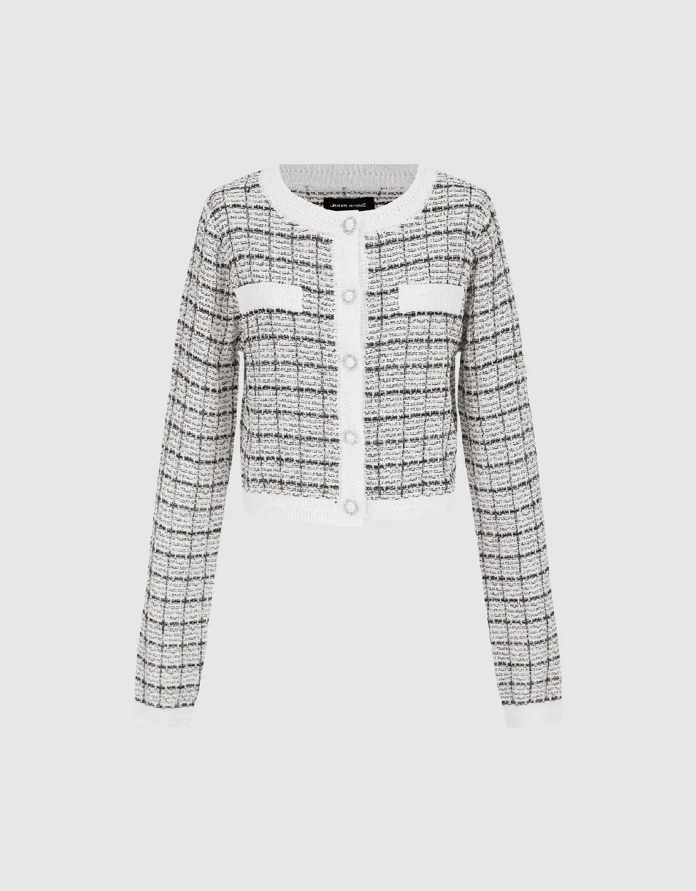 Tweed Crew Neck Knitted Cardigan sold by Urban Revivo product image thumbnail 5