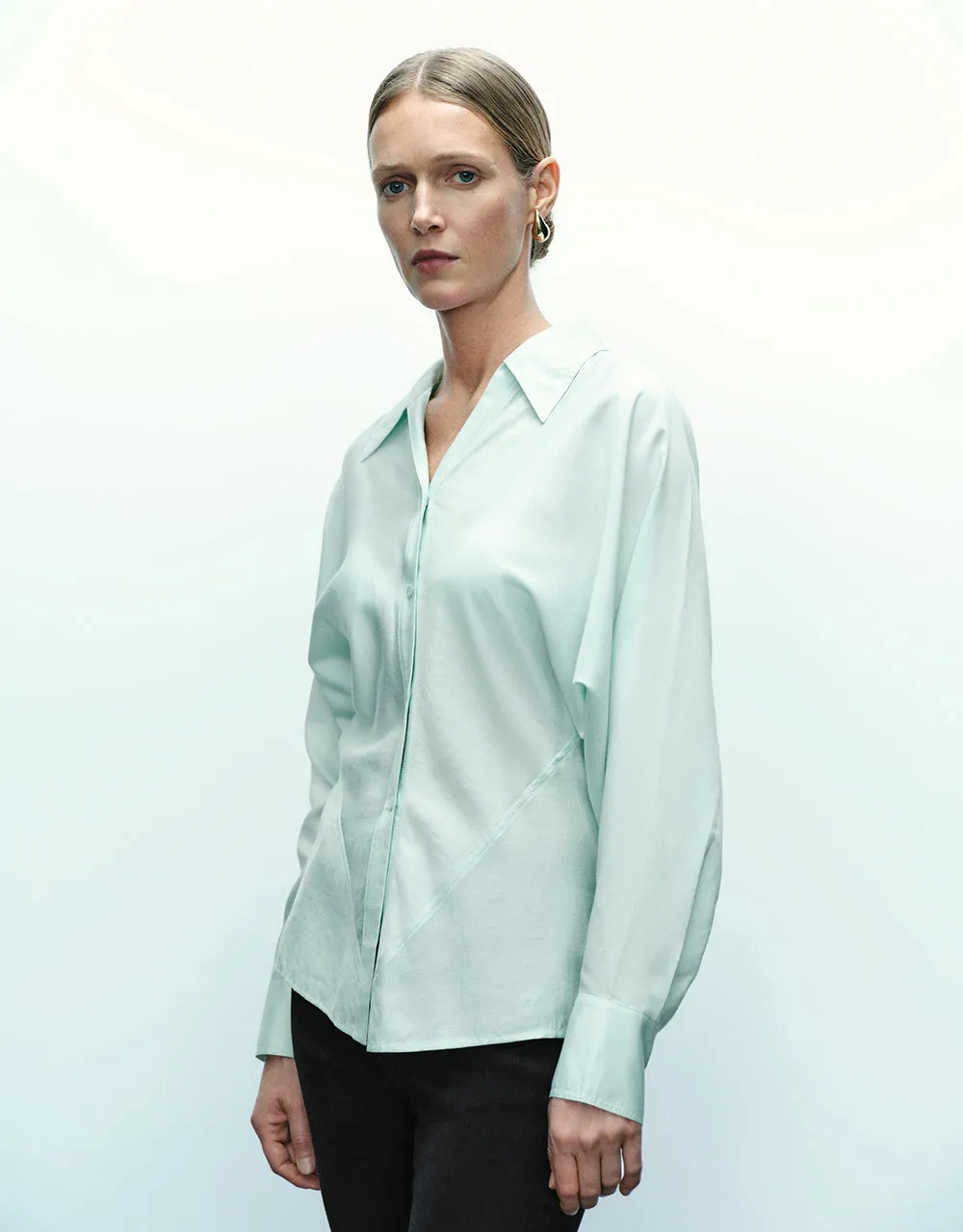 Dolman Sleeve Button Up Skater Shirt sold by Urban Revivo product image thumbnail 3