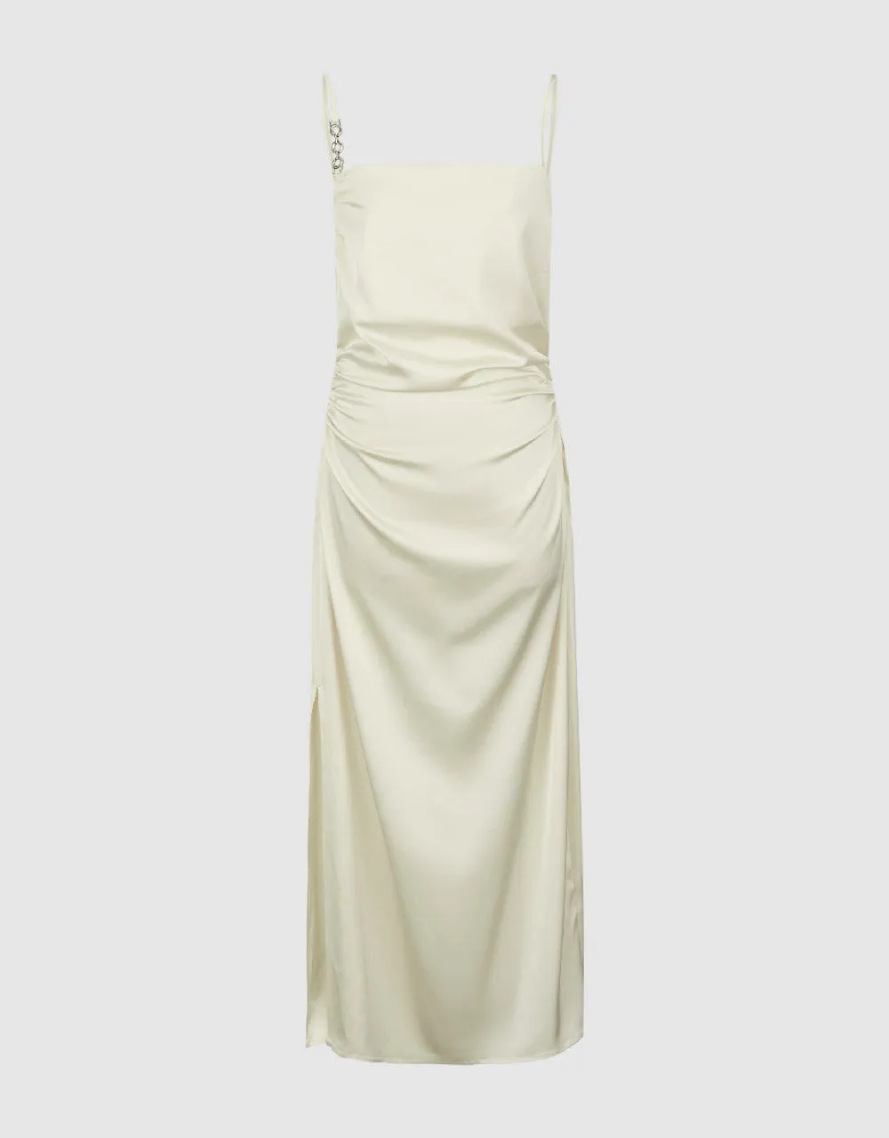 Ruched Square-cut Collar Straight Cami Dress sold by Urban Revivo product image thumbnail 2