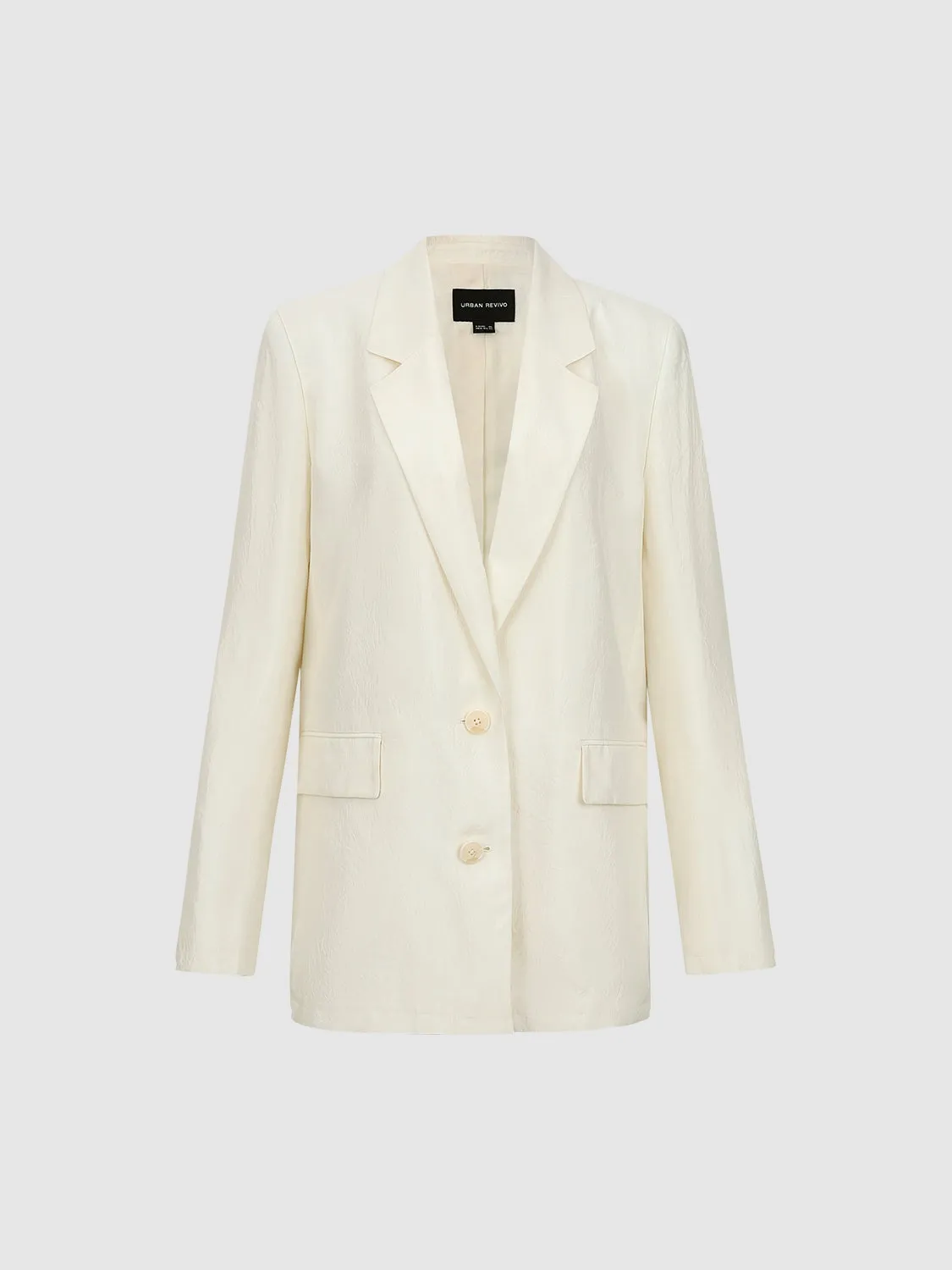 Textured Tailored Notch Lapel Straight Blazer sold by Urban Revivo product image thumbnail 2