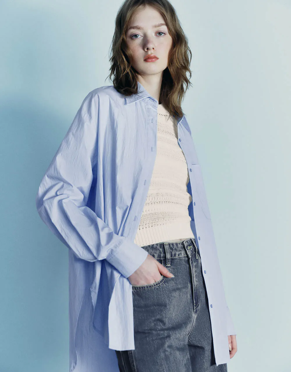 Button Up Straight Shirt sold by Urban Revivo product image thumbnail 3