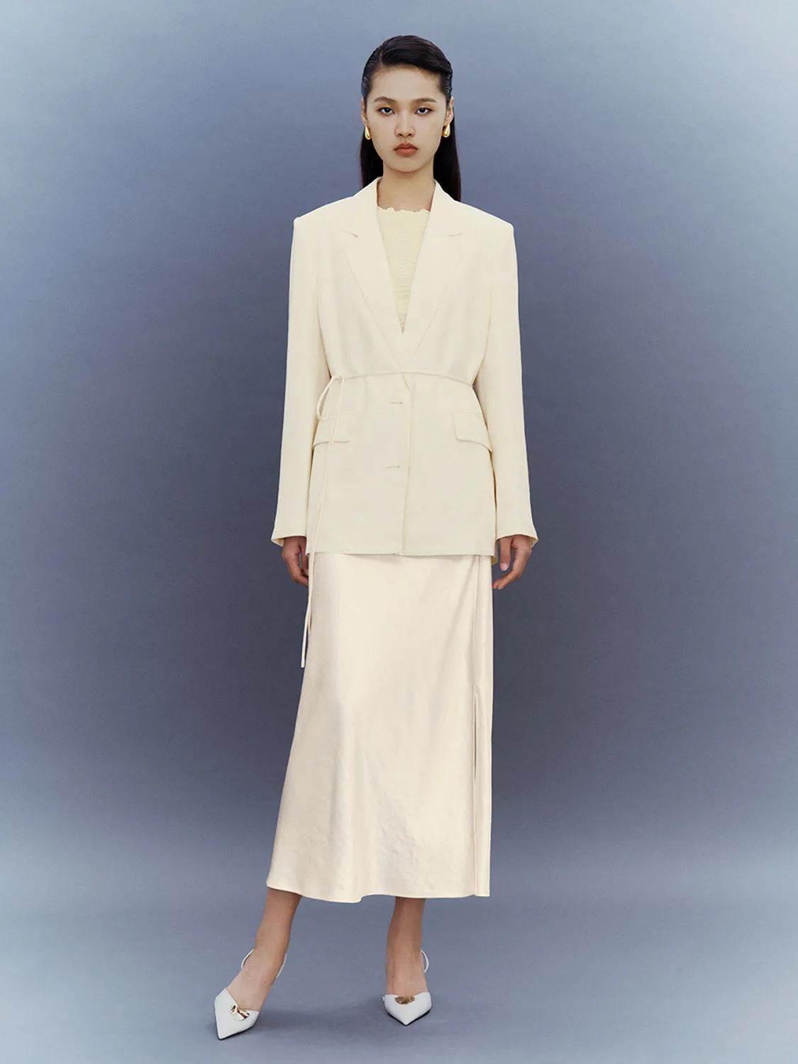 Textured Tailored Notch Lapel Straight Blazer sold by Urban Revivo product image thumbnail 5