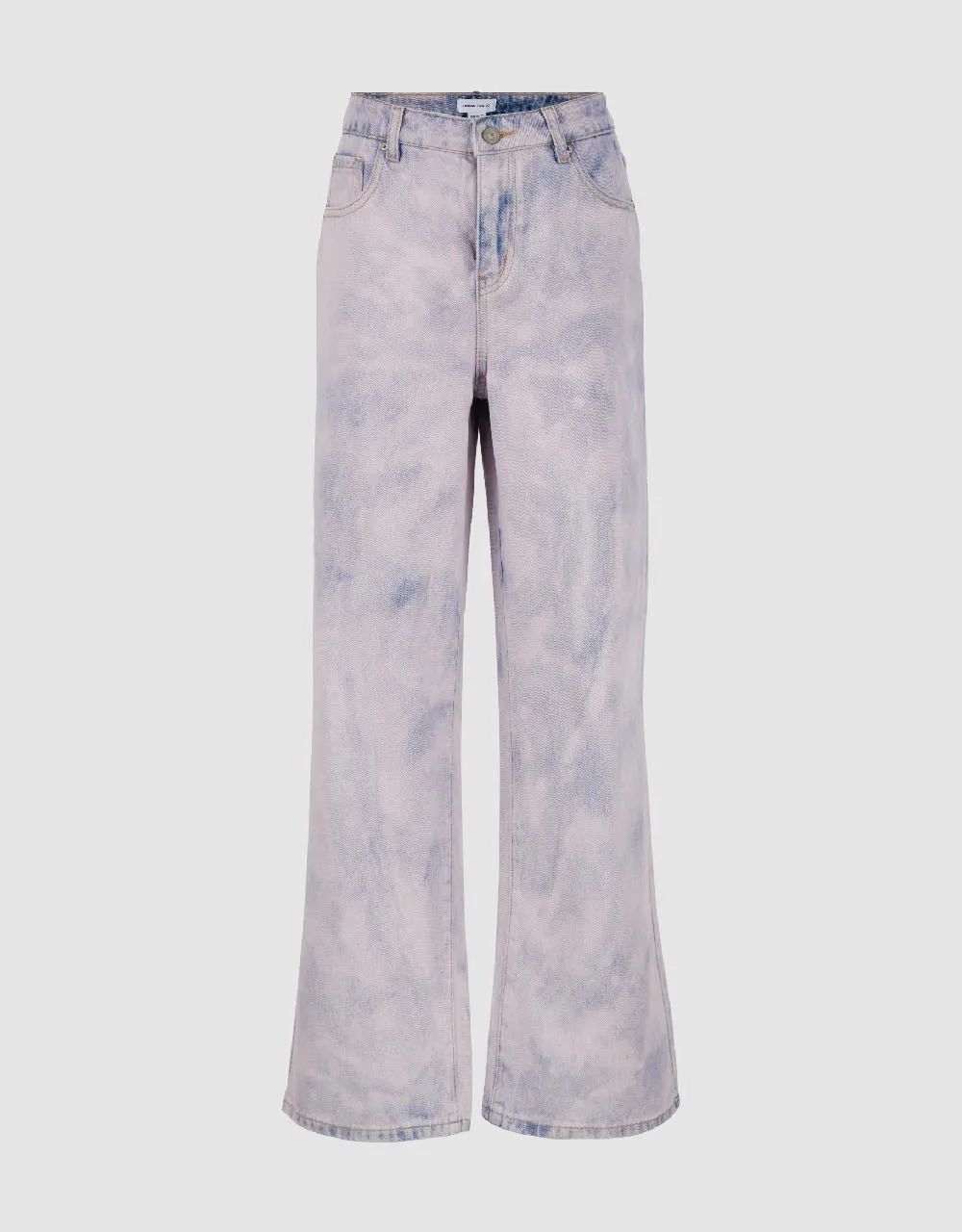Printed Wide-Leg Jeans sold by Urban Revivo