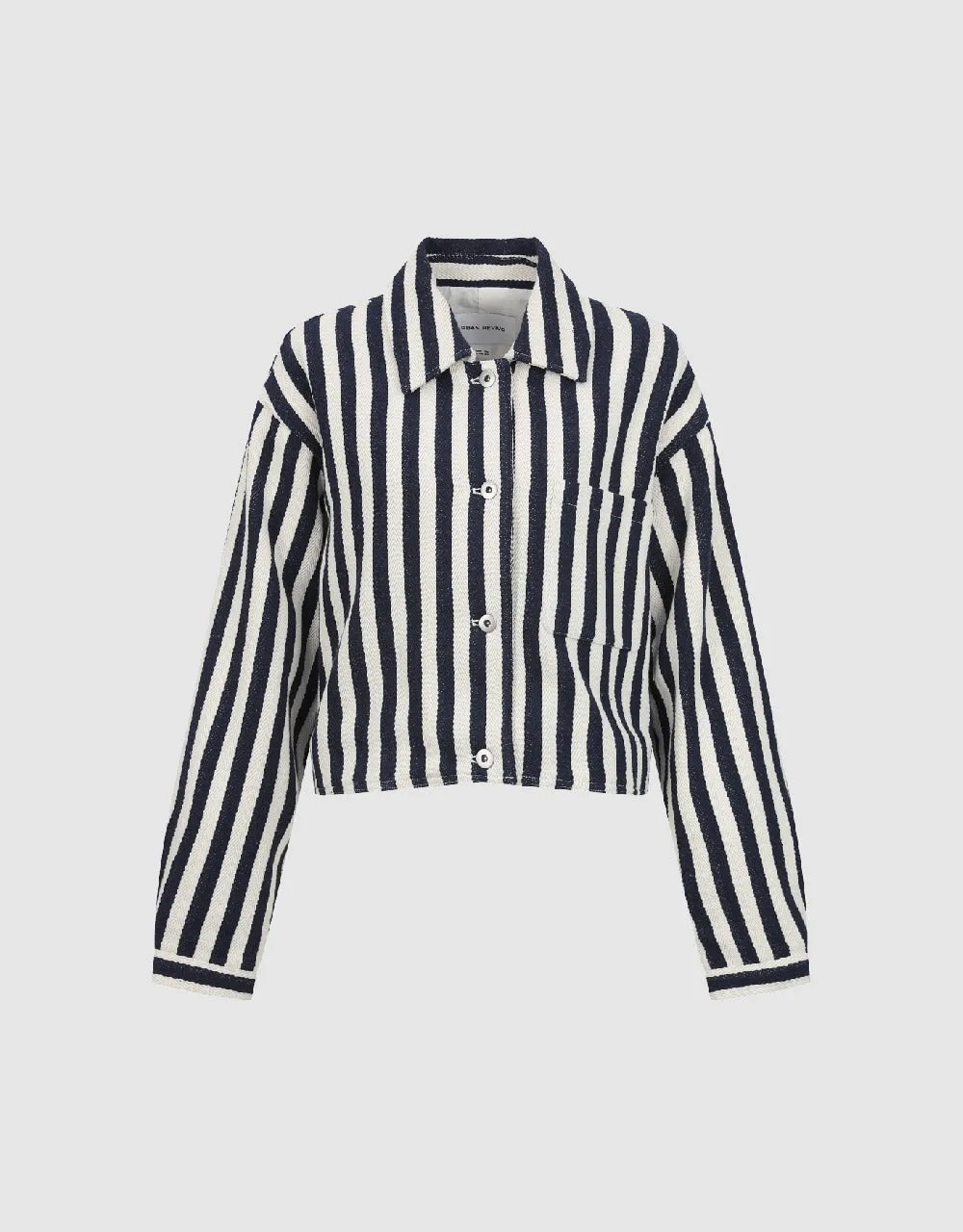 Striped Button Up Straight Jacket sold by Urban Revivo product image thumbnail 2