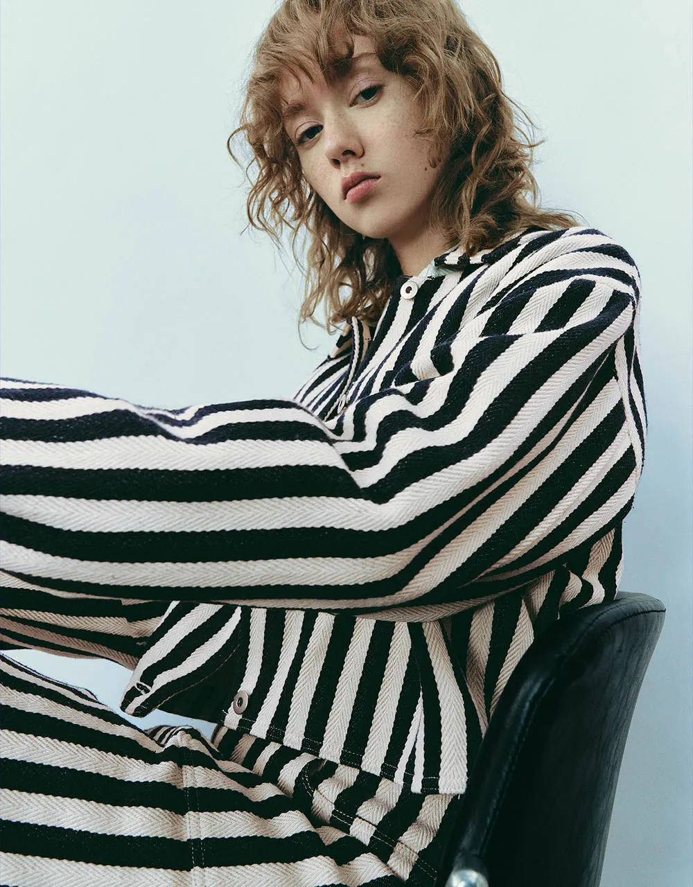 Striped Button Up Straight Jacket sold by Urban Revivo product image thumbnail 4