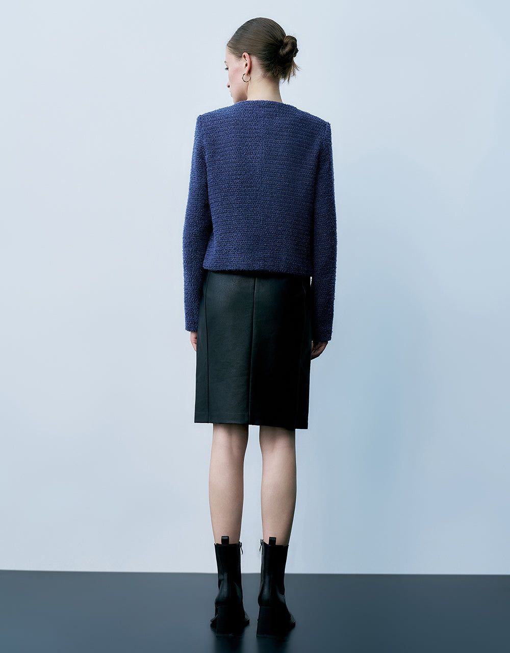 Crew Neck Tweed Denim Jacket sold by Urban Revivo product image thumbnail 4