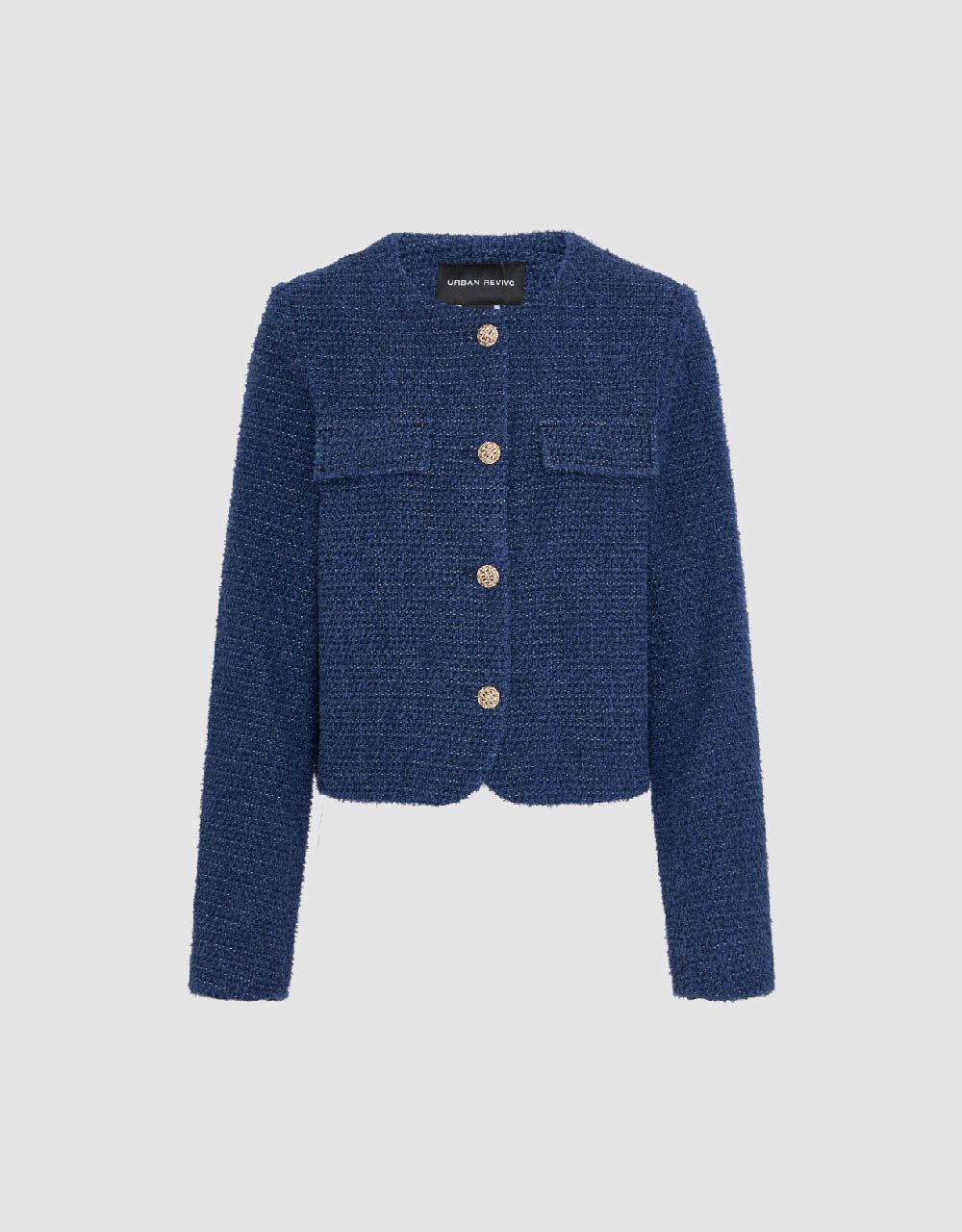 Crew Neck Tweed Denim Jacket sold by Urban Revivo product image thumbnail 2