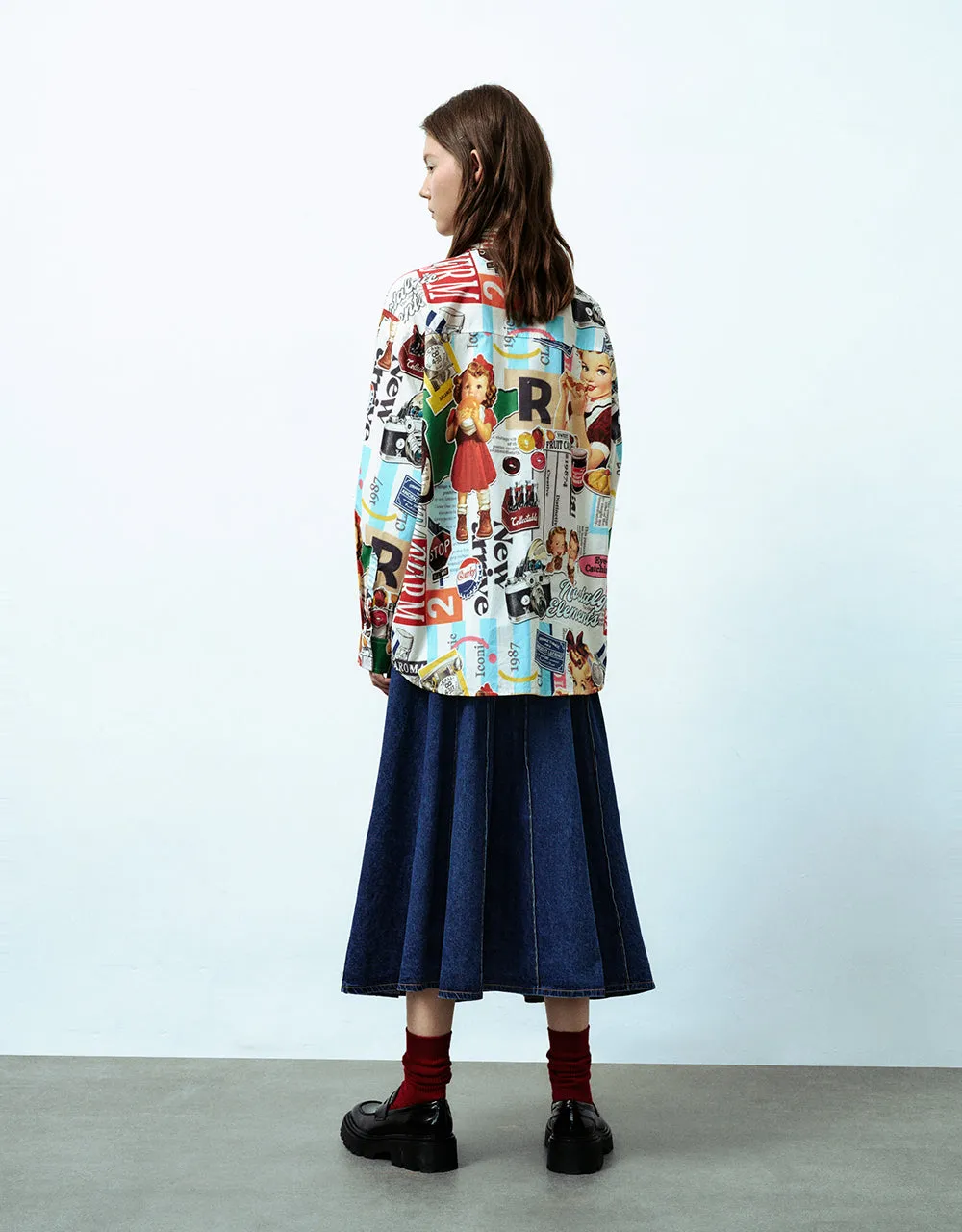 Drop Shoulder Sleeve Printed Straight Shirt sold by Urban Revivo product image thumbnail 5