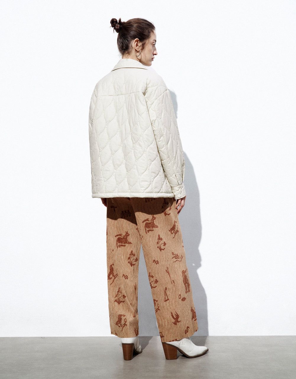 Presed Button Embossed Padded Coat sold by Urban Revivo product image thumbnail 4