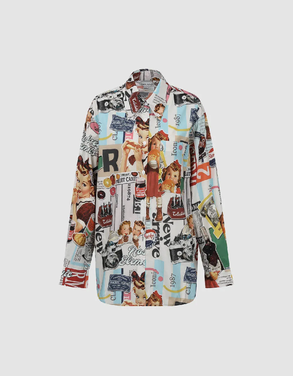 Drop Shoulder Sleeve Printed Straight Shirt sold by Urban Revivo product image thumbnail 2
