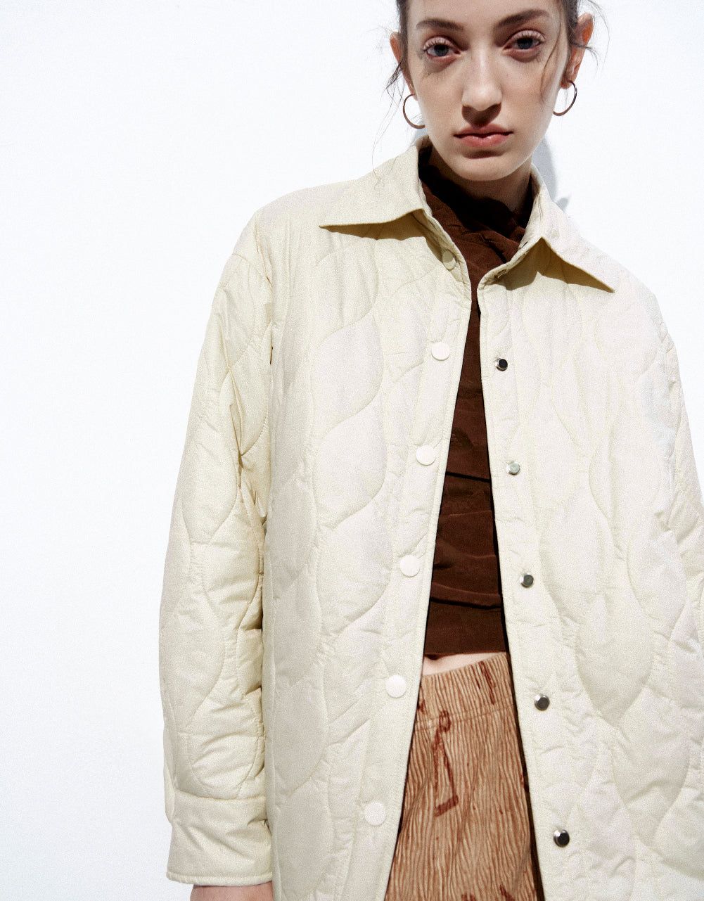 Presed Button Embossed Padded Coat sold by Urban Revivo product image thumbnail 3