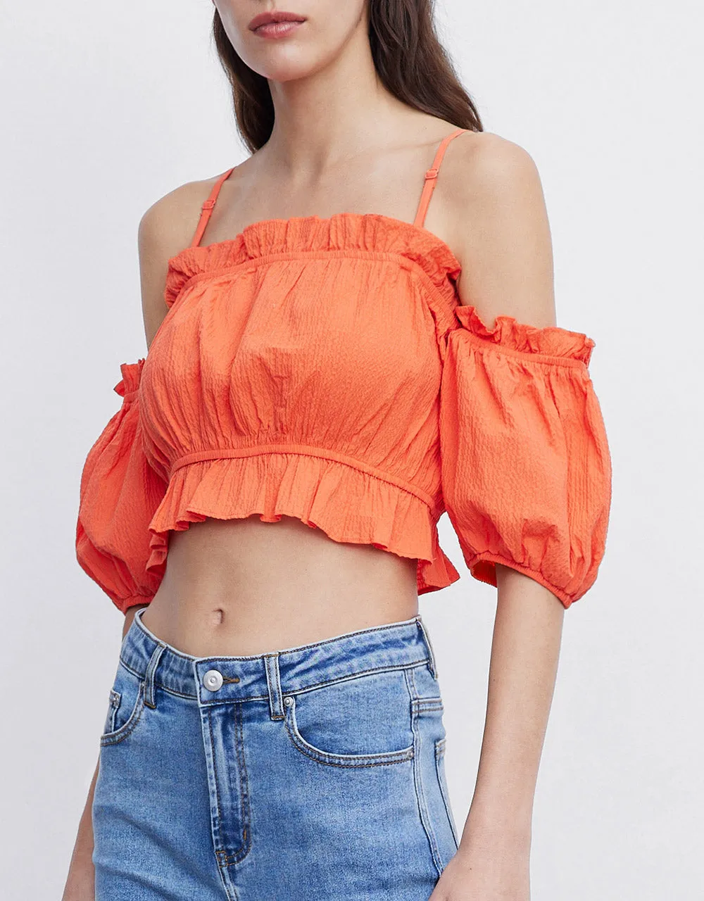 Frill Trim Cold Shoulder Blouse sold by Urban Revivo product image thumbnail 2