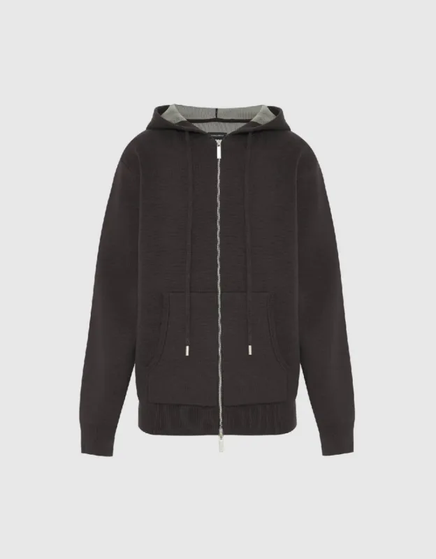 Zipper Front Knitted Cardigan sold by Urban Revivo