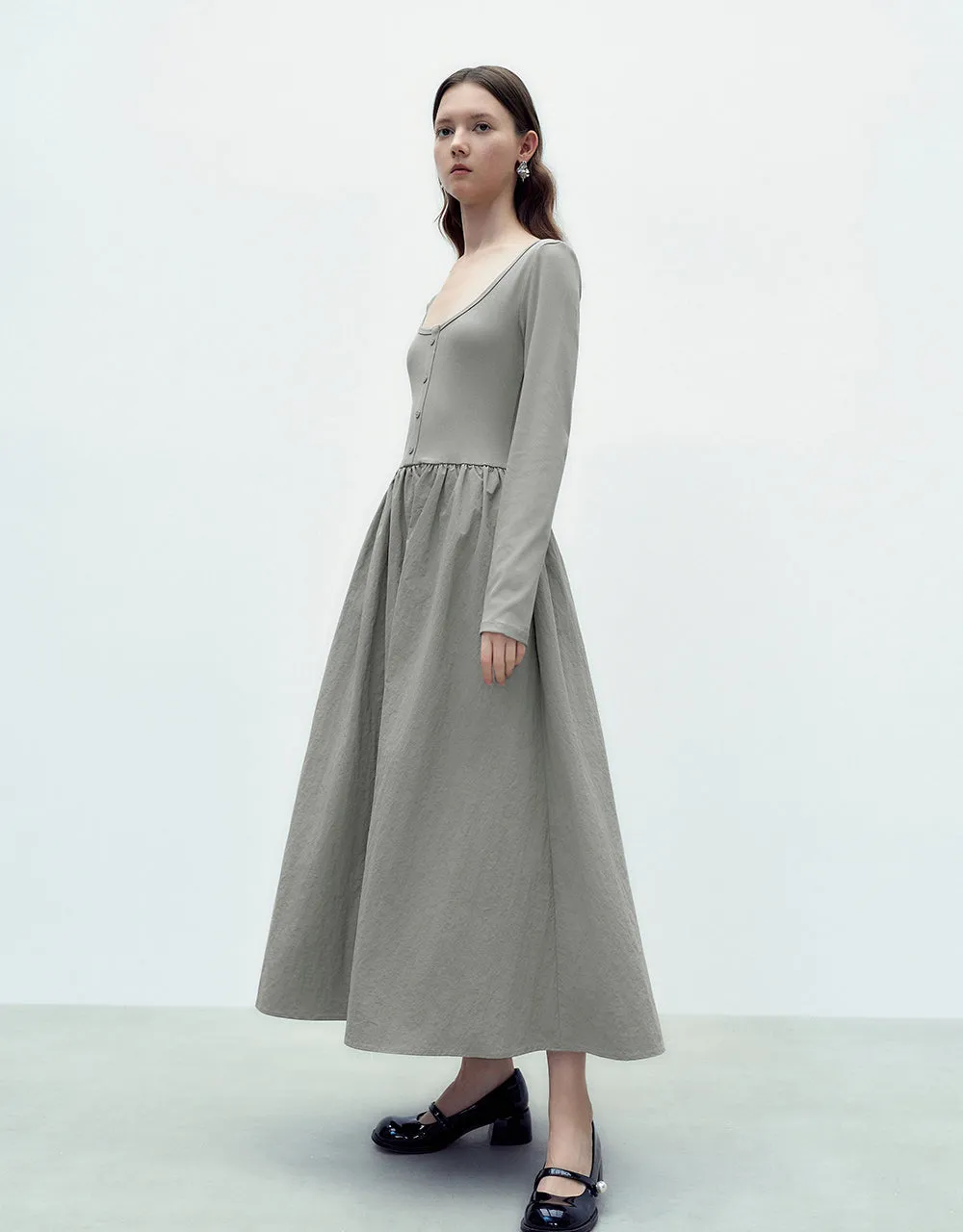 Crew Neck A-Line Dress sold by Urban Revivo product image thumbnail 3