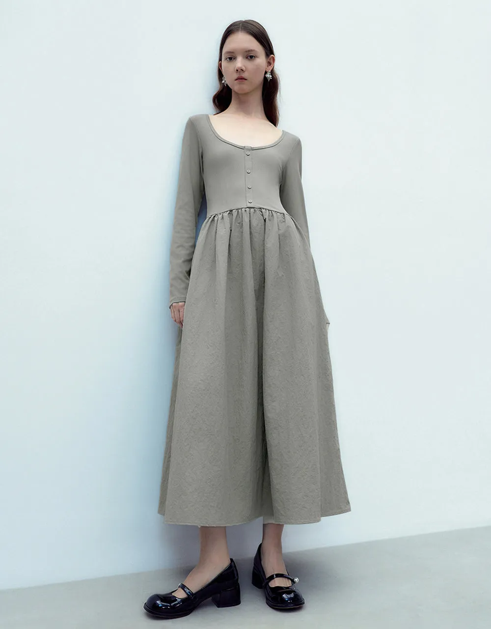 Crew Neck A-Line Dress sold by Urban Revivo