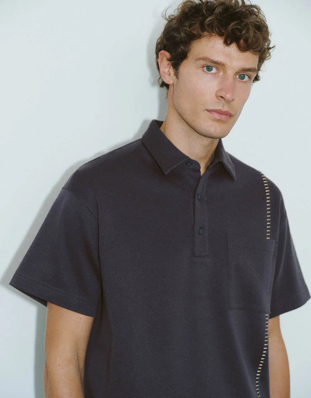 Button Half Placket T-Shirt sold by Urban Revivo product image thumbnail 4