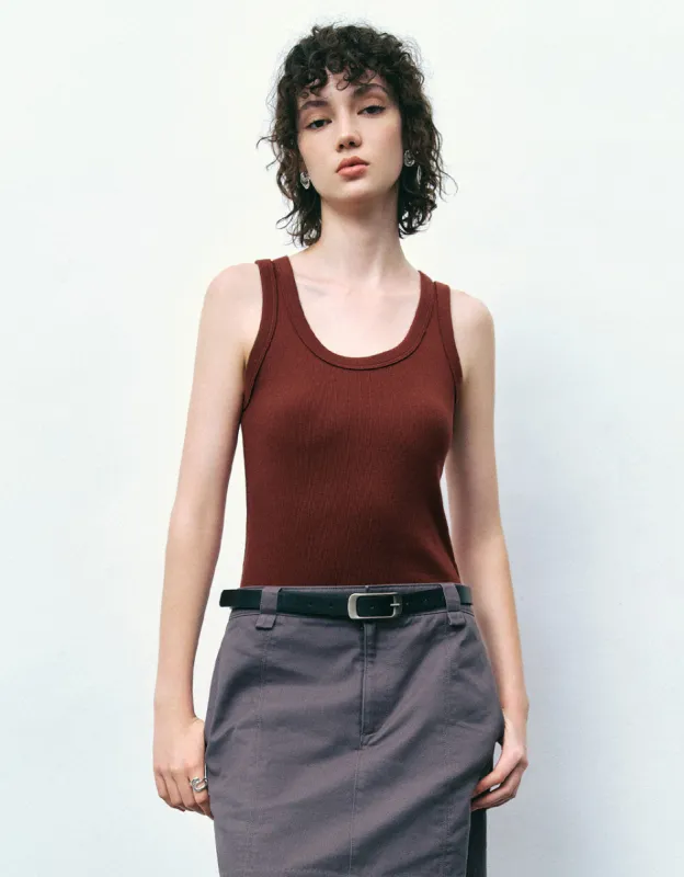 Crew Neck Knitted Tank Top sold by Urban Revivo