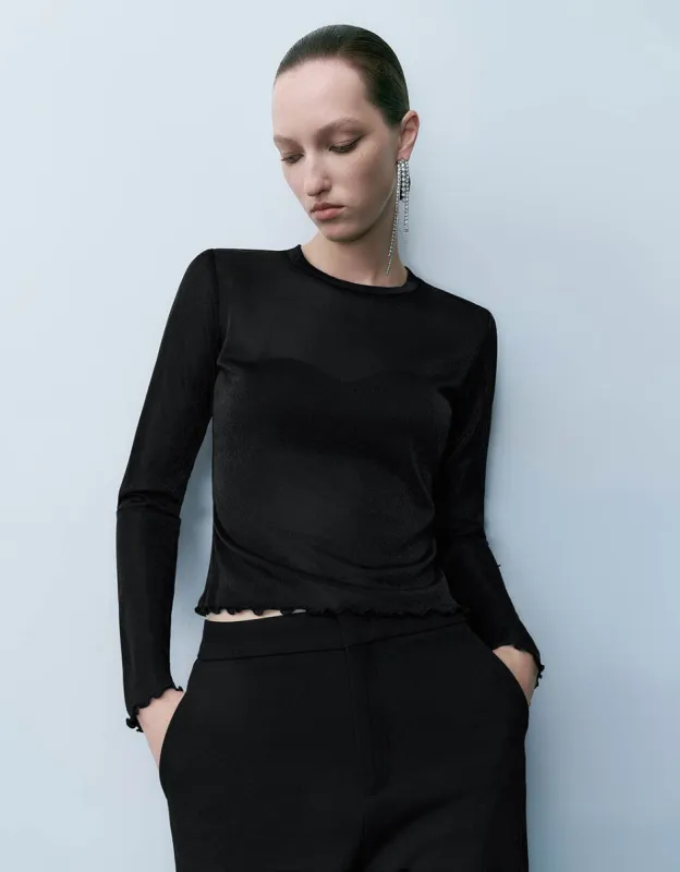 Lettuce Trim Skinny T-Shirt sold by Urban Revivo