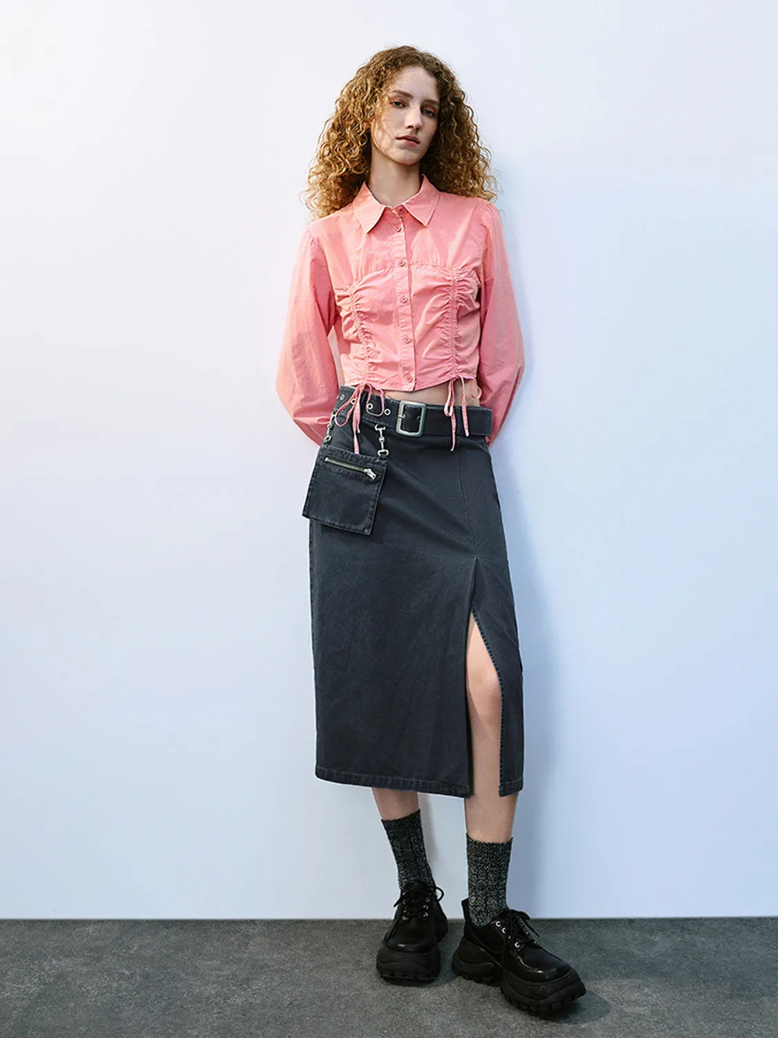 Midi Straight Skirt With Belt sold by Urban Revivo product image thumbnail 5