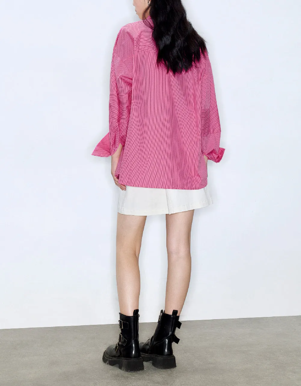 Striped Button Up Loose Shirt sold by Urban Revivo product image thumbnail 4