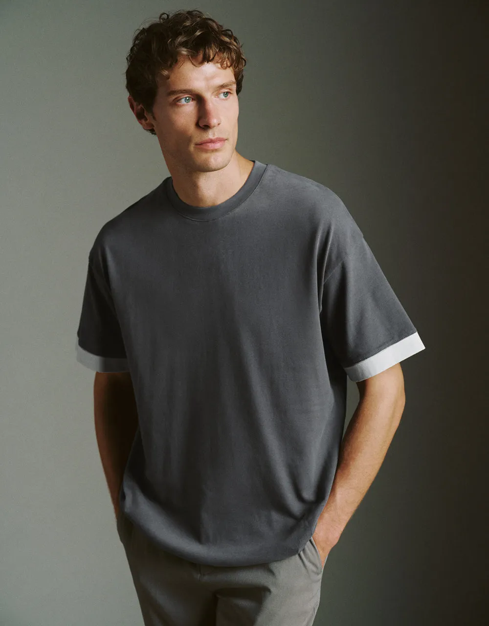 Crew Neck Loose T-Shirt sold by Urban Revivo