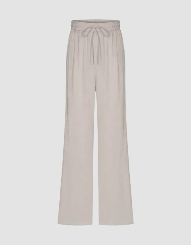 Drawstring Waist Straight Pants sold by Urban Revivo