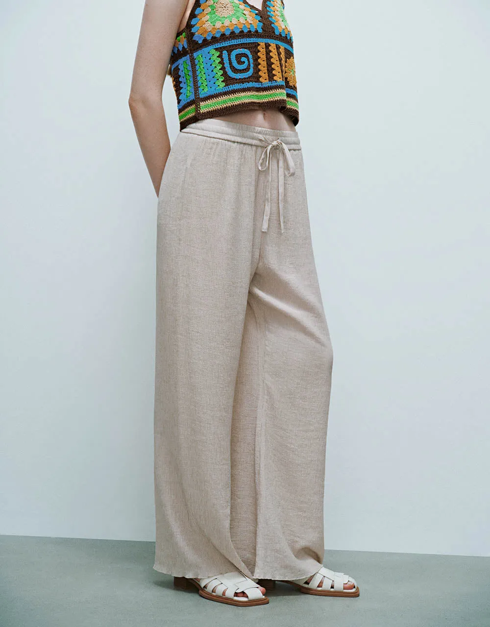 Drawstring Waist Straight Pants sold by Urban Revivo product image thumbnail 4