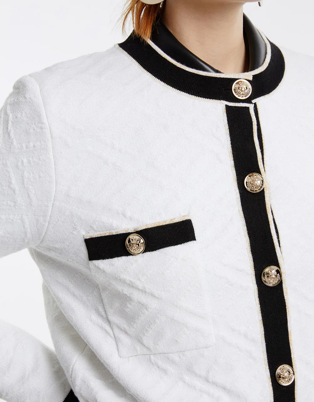 Contrast Trim Textured Cardigan sold by Urban Revivo product image thumbnail 4