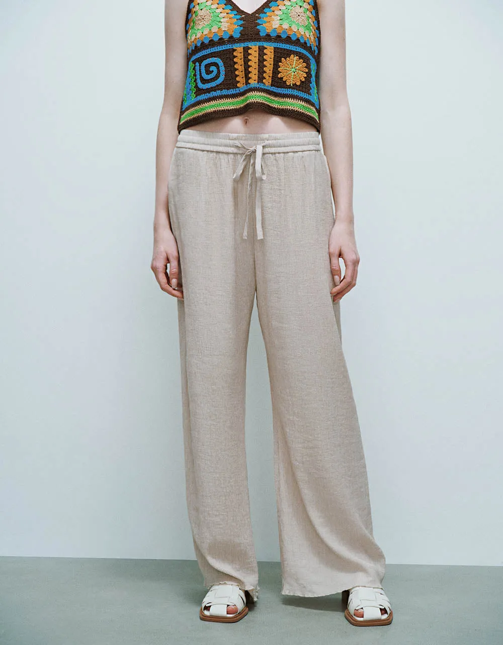 Drawstring Waist Straight Pants sold by Urban Revivo product image thumbnail 2