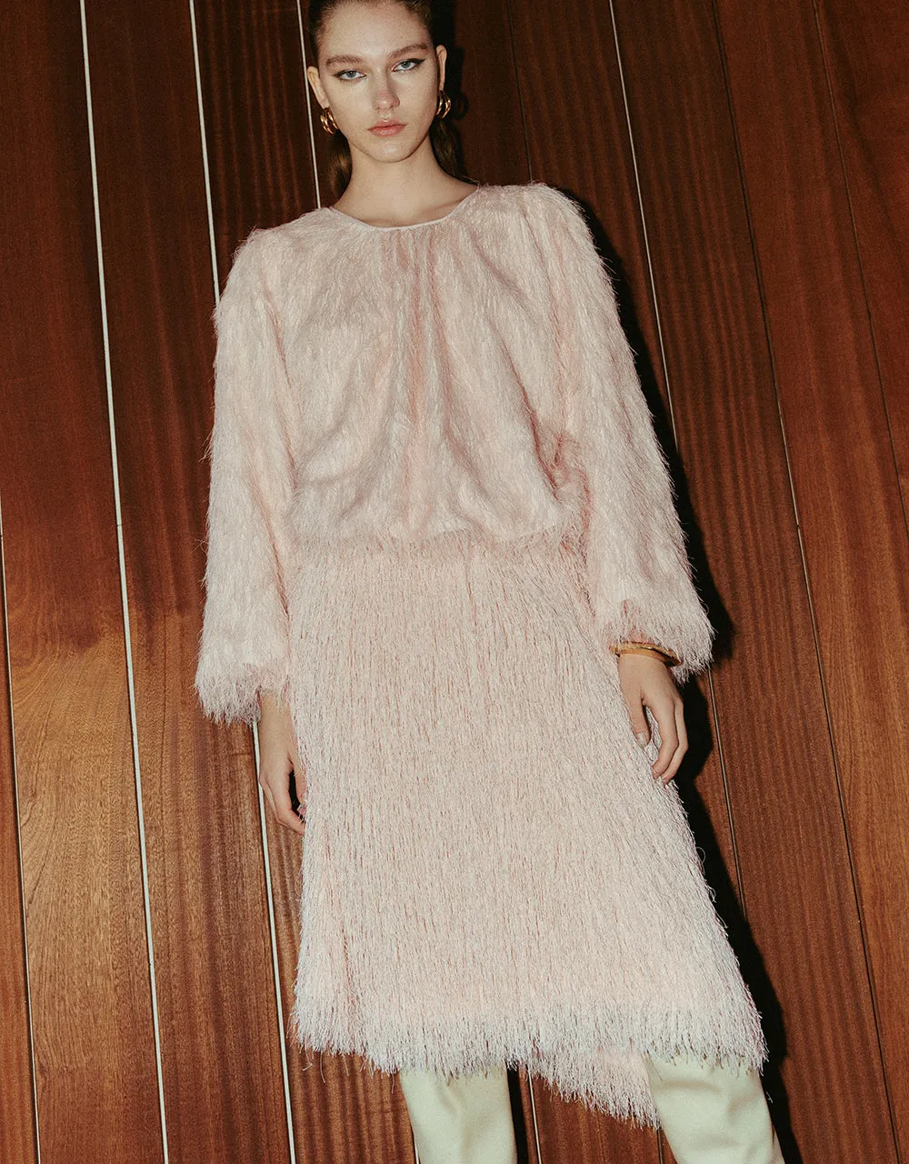 Furry Midi A-Line Skirt sold by Urban Revivo product image thumbnail 5