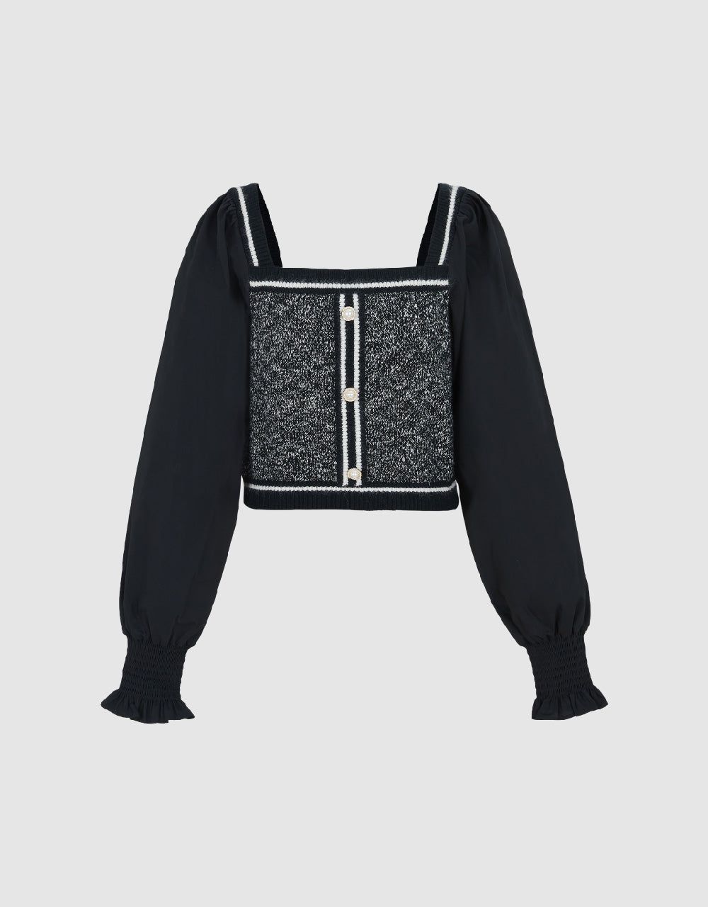 Combination Knit Crop Top sold by Urban Revivo product image thumbnail 2