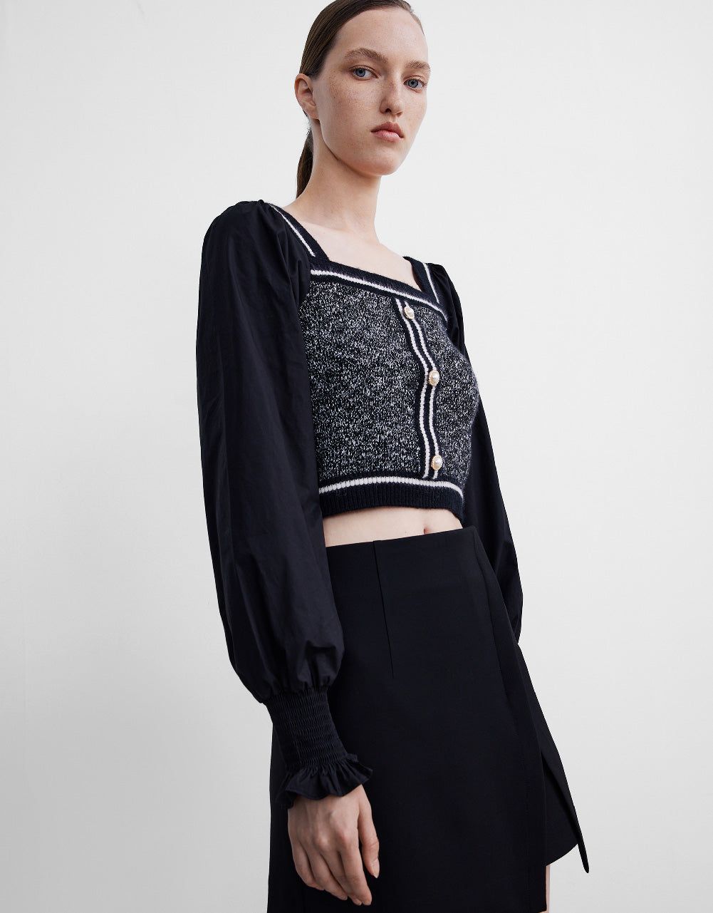 Combination Knit Crop Top sold by Urban Revivo product image thumbnail 3