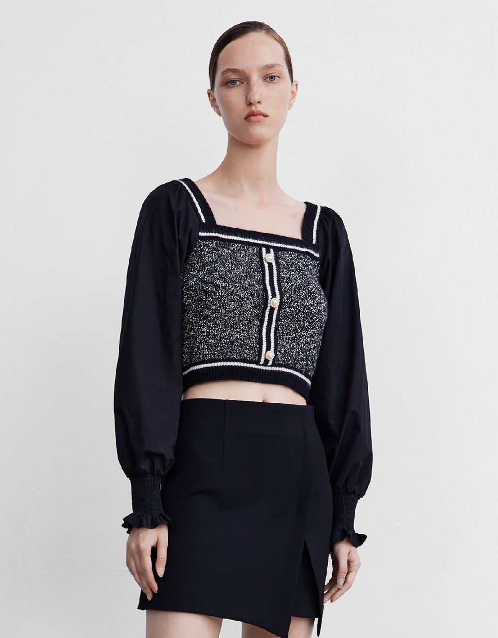 Combination Knit Crop Top sold by Urban Revivo