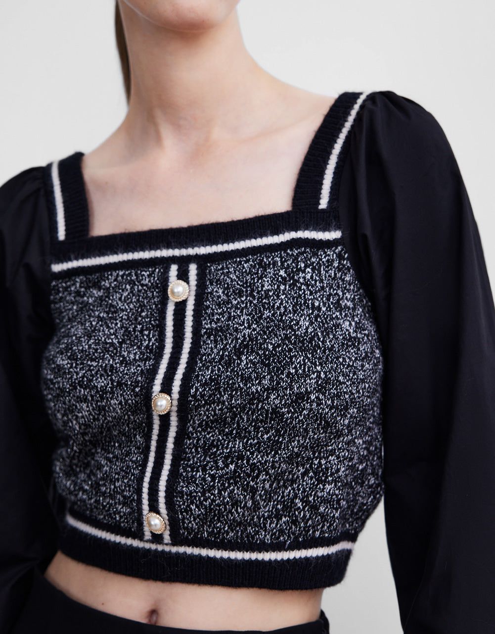 Combination Knit Crop Top sold by Urban Revivo product image thumbnail 5