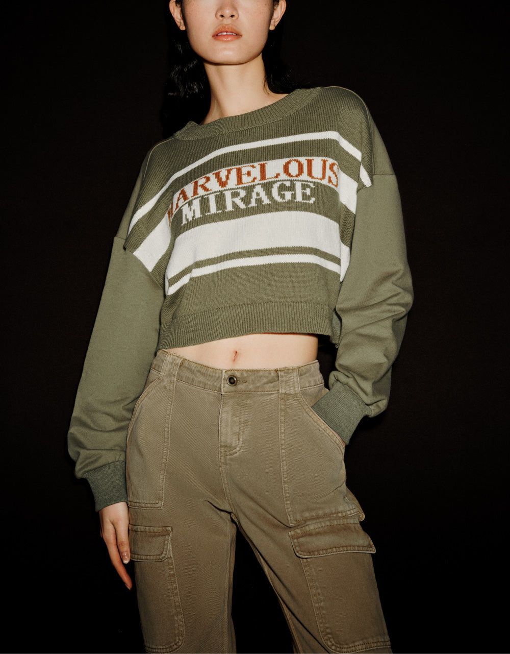 Letter Print Knitted T-Shirt sold by Urban Revivo product image thumbnail 2