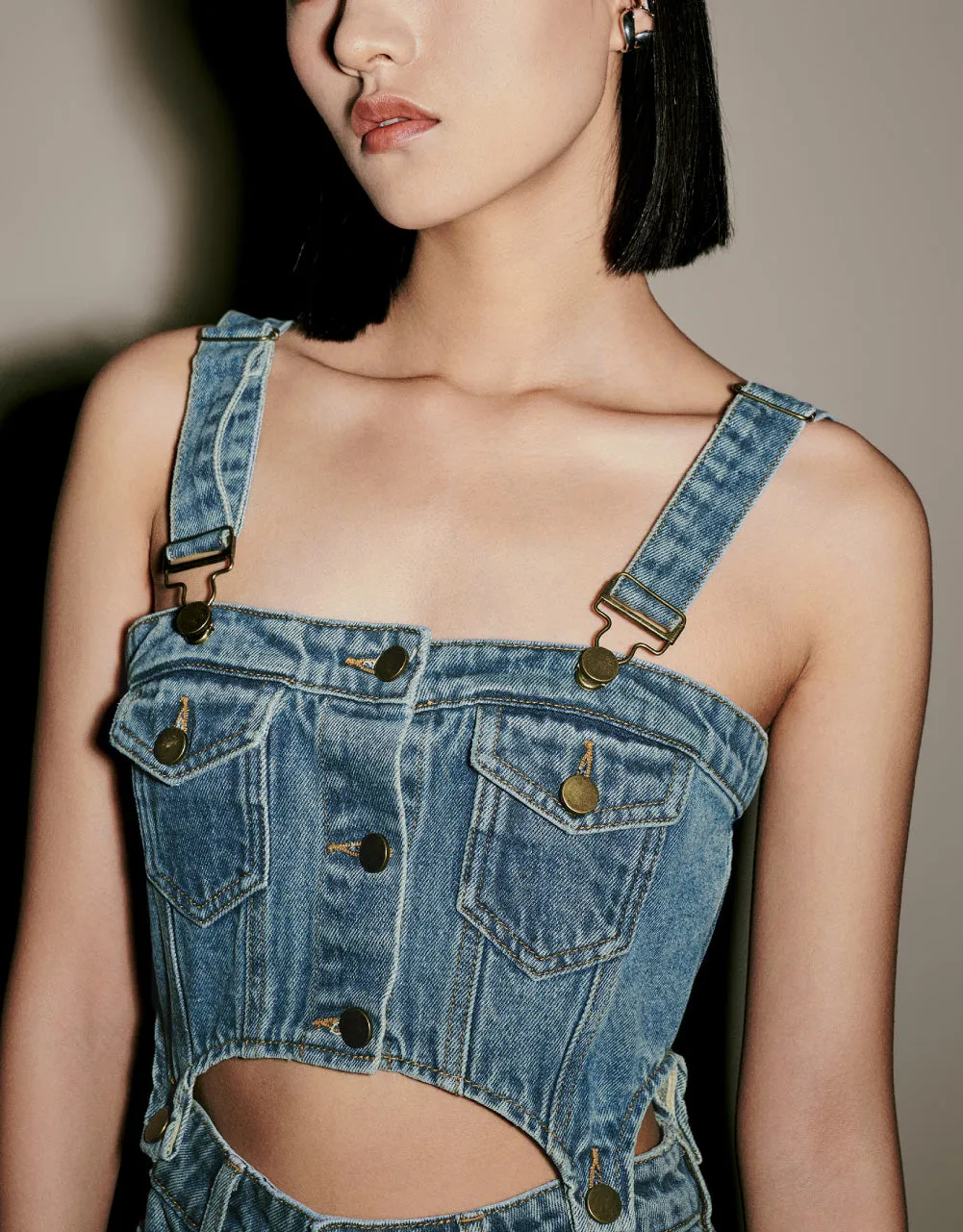 2 In 1 Denim Pinafore Dress sold by Urban Revivo product image thumbnail 5