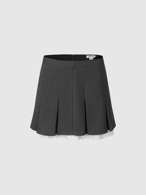 Pleated Mini A-Line Skirt sold by Urban Revivo