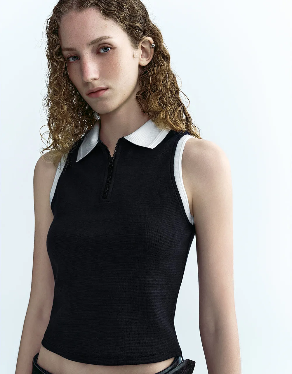 Sleeveless Skinny Polo Shirt sold by Urban Revivo product image thumbnail 4