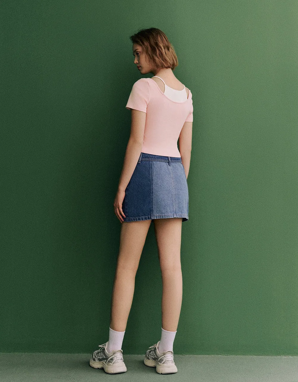 2 In 1 Crew Neck Skinny T-Shirt sold by Urban Revivo product image thumbnail 5