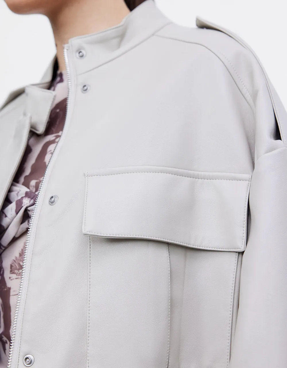 Utility Pocket Faux Leather Jacket sold by Urban Revivo product image thumbnail 3