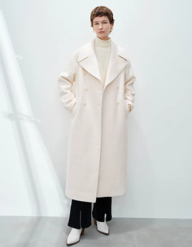 Double Breasted Straight Long Coat sold by Urban Revivo