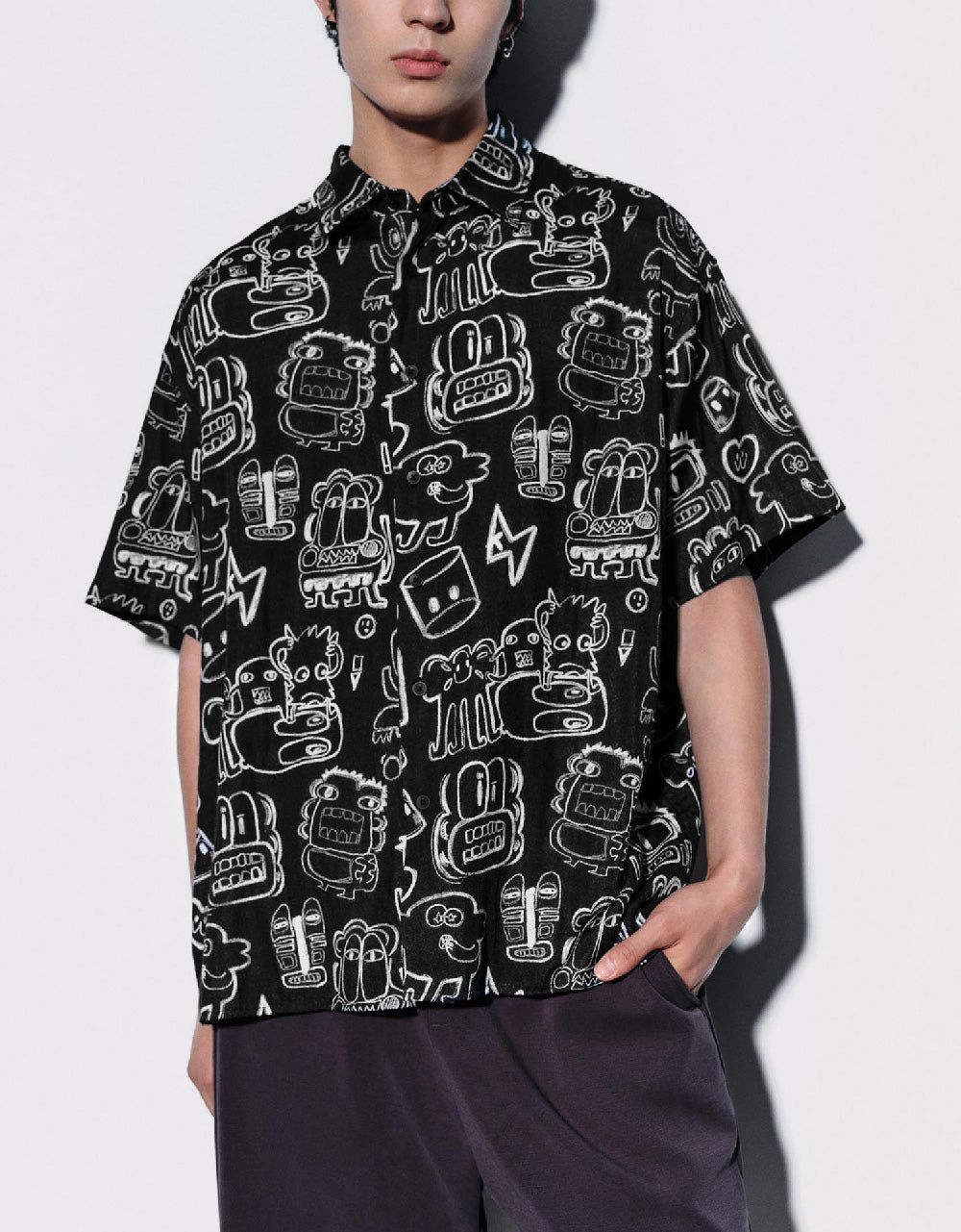 Graffiti Printed Oversized Shirt sold by Urban Revivo product image thumbnail 2
