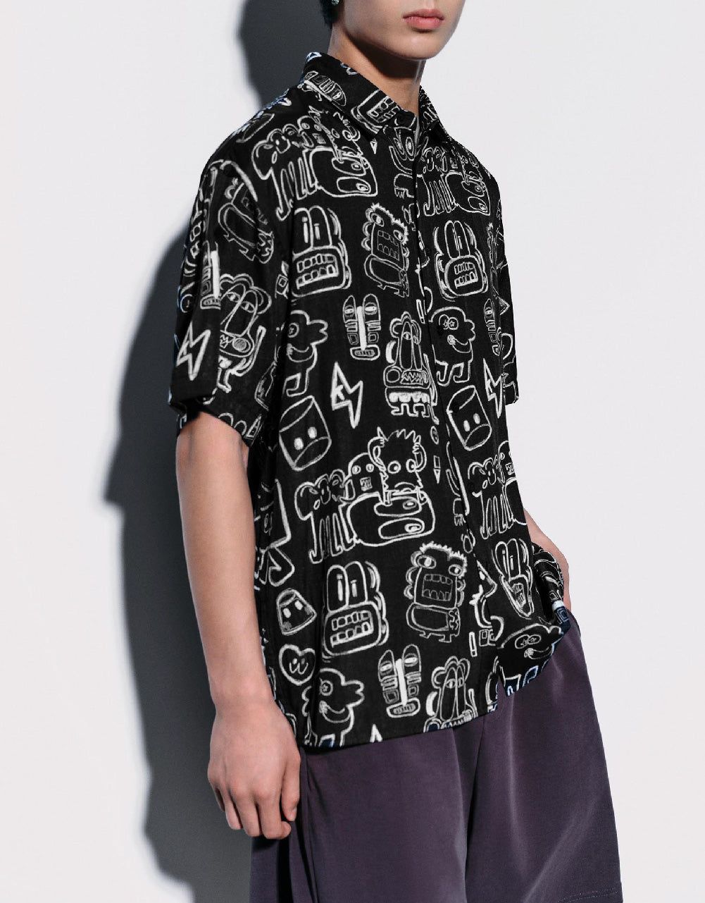 Graffiti Printed Oversized Shirt sold by Urban Revivo product image thumbnail 3