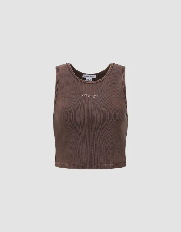 Cropped Crew Neck Skinny Tank Top sold by Urban Revivo