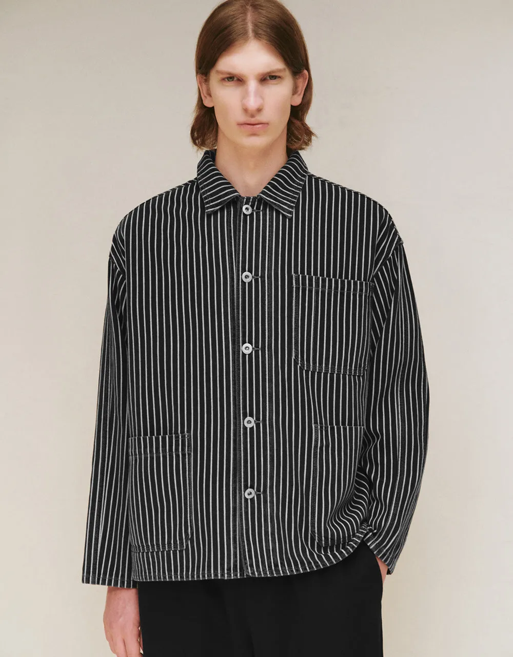 Striped Denim Jacket sold by Urban Revivo