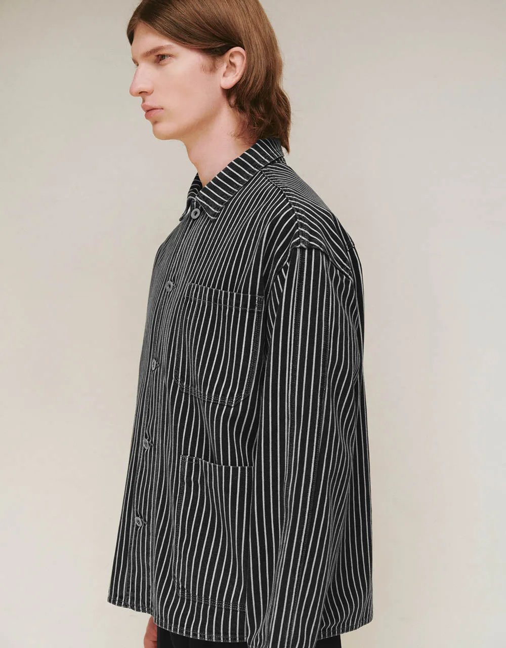 Striped Denim Jacket sold by Urban Revivo product image thumbnail 3